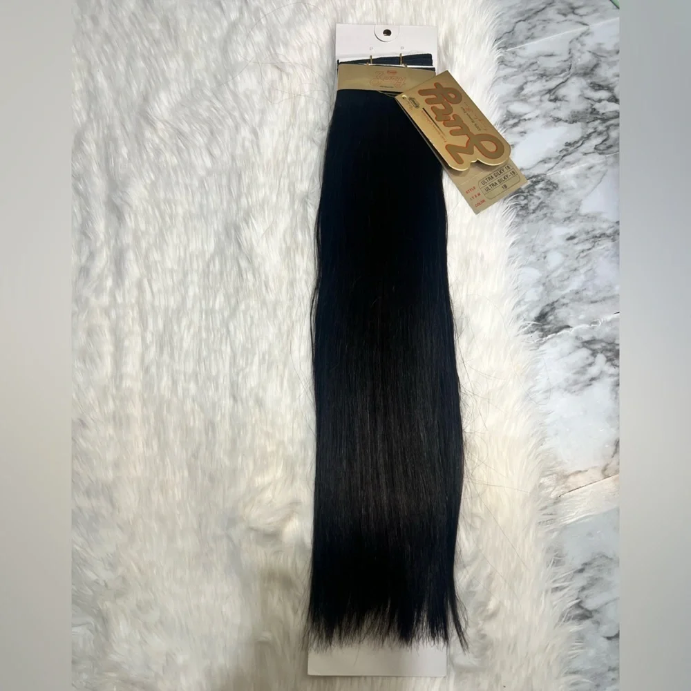 18 Inches 100% Human hair Black Hair Extensions  #1B Straight Silky Soft Hair